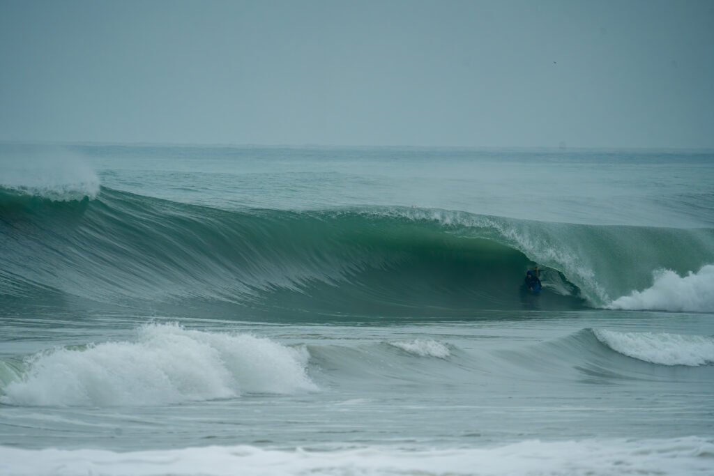 perfect hollow wave at one of Manta reef break