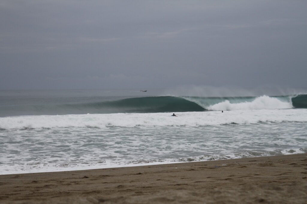 Hollow wave at a sand bar in Manta, ecuador