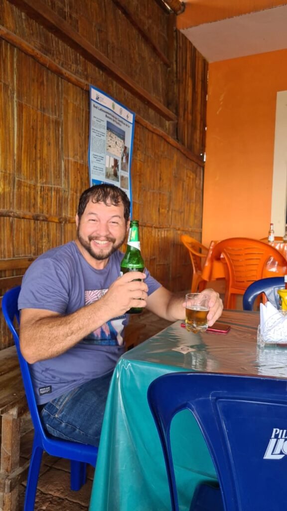 Jose after a surf session in Manta, ecuador
