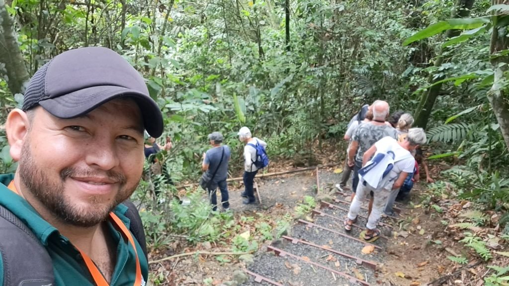 Jose with Group of Tourist at Pacoche Forest